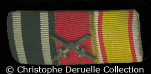 Feldspange mit Eisernes Kreuz, Hausorden 4.Kl. mit X und KVK Lippe-Detmold